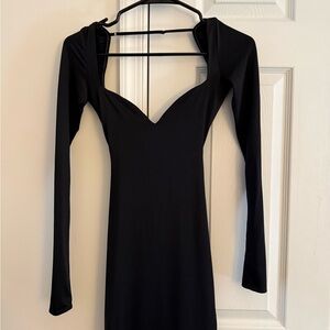 Oh Polly Black Long Sleeve Dress